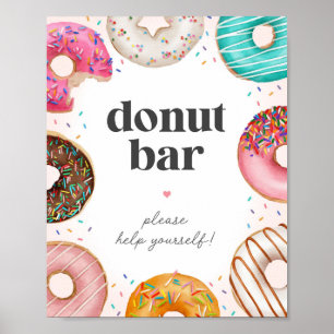 Sprinkler Donuts Geburtstag Donut Bar Sign Poster