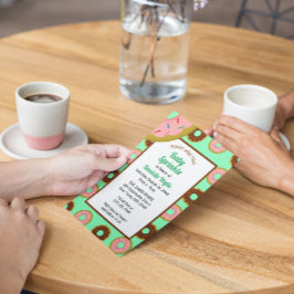 Sprinkler Donuts Minze grüne Retro Baby Sprinkle Einladung