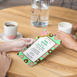 Sprinkler Donuts Minze grüne Retro Baby Sprinkle Einladung