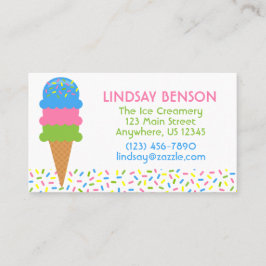 Sprinkler Ice Cream Cone Business Calling Cards Visitenkarte