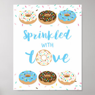 Sprinkler mit Liebe Baby Dusche Schild Blue Donuts
