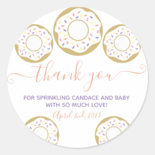 Sprinkler mit Liebe Baby Sprinkle Vielen Dank Runder Aufkleber