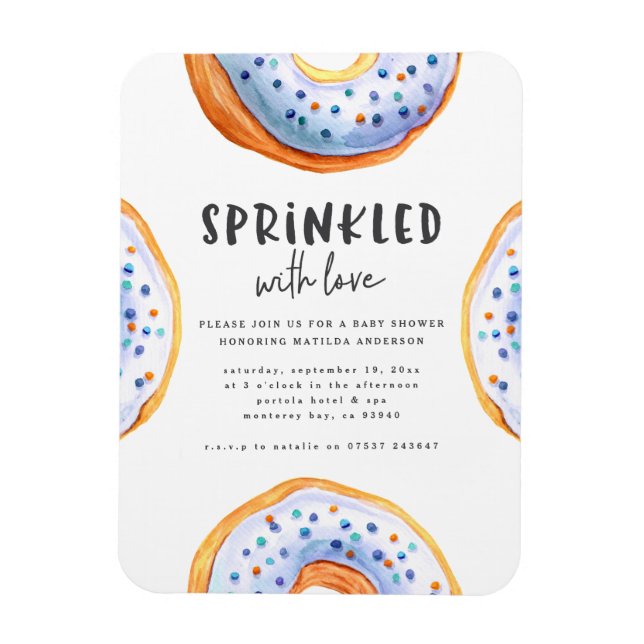 Sprinkler mit Liebe Donut Babydusche Magnet (Vertikal)