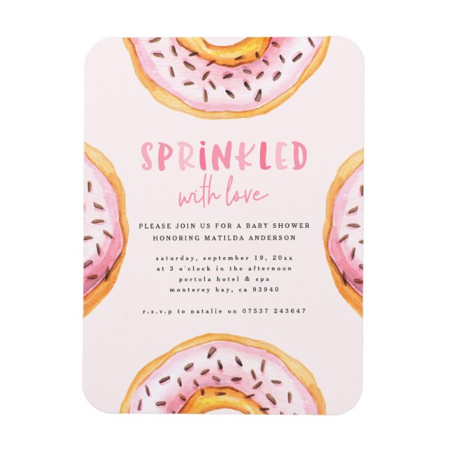 Sprinkler mit Liebe Donut Babydusche Magnet (Vertikal)