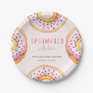 Sprinkler mit Liebe Donut Babydusche Pappteller