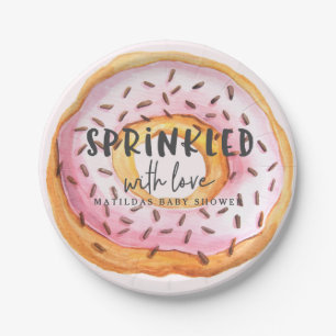 Sprinkler mit Liebe Donut Babydusche Pappteller