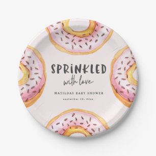 Sprinkler mit Liebe Donut Babydusche Pappteller