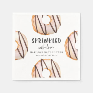 Sprinkler mit Liebe Donut Babydusche Serviette