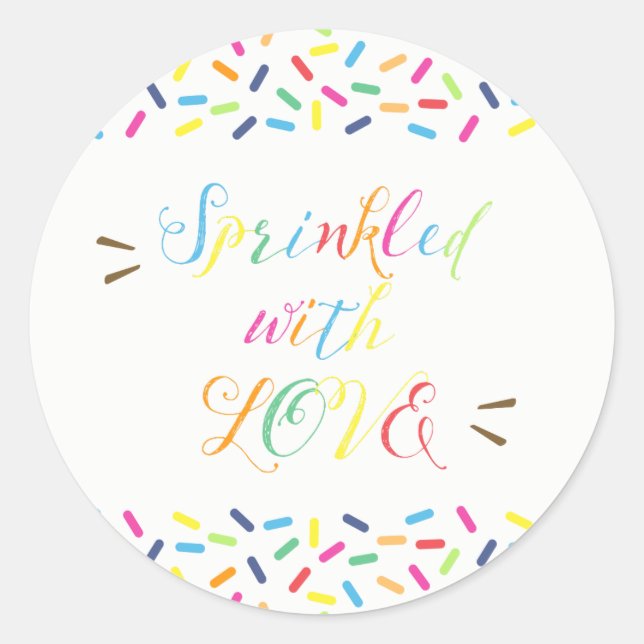 Sprinkler mit Liebe Tags Danke Stickers (Vorderseite)