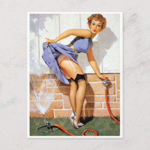 Sprinkler Pin Up Postkarte