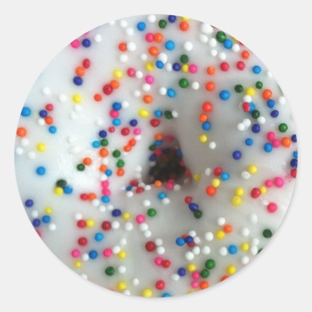 Sprinkles Donut Runder Aufkleber (Vorderseite)