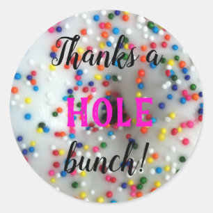 Sprinkles Donut   Vielen Dank Runder Aufkleber