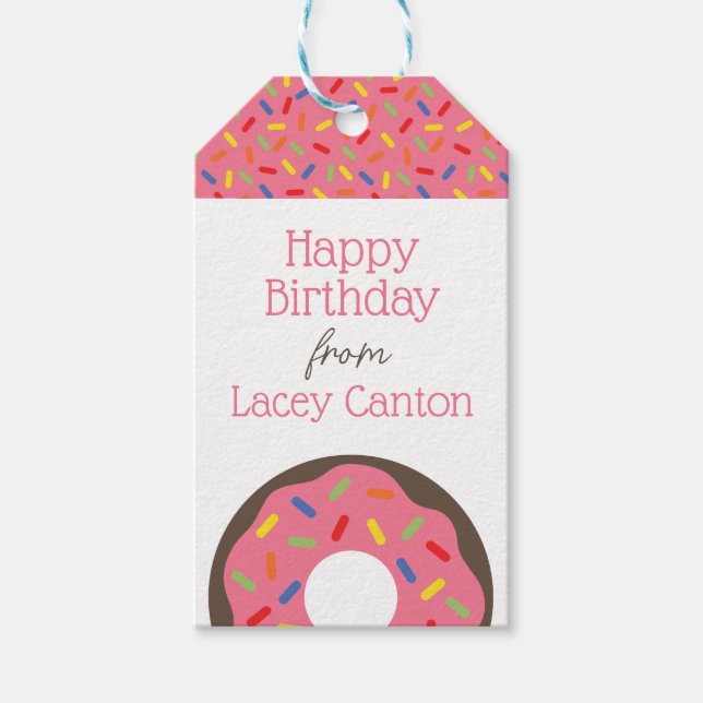 Sprinkles Donuts Personalisierte Gift Tags Geschenkanhänger (Vorderseite)