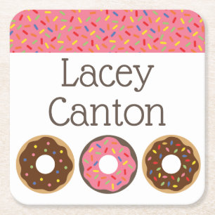 Sprinkles Donuts Personalisierte Papier-Untersetze Rechteckiger Pappuntersetzer