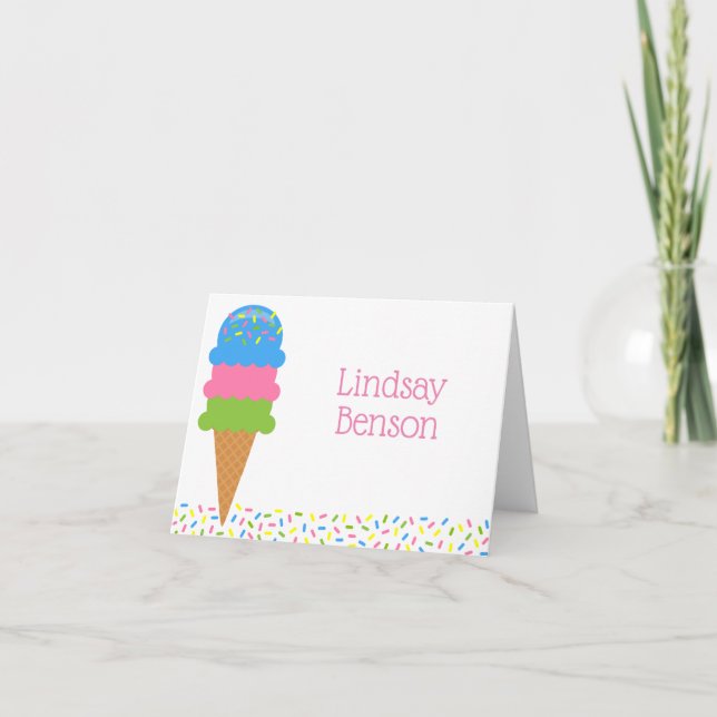 Sprinkles Eiscreme Kone Klettfalte Mitteilungskart (Vorderseite)