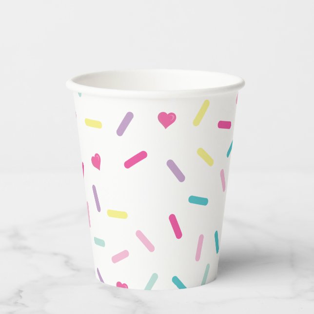 Sprinkles Eiscreme und Kuchen Geburtstag Pappbecher (Vorderseite)