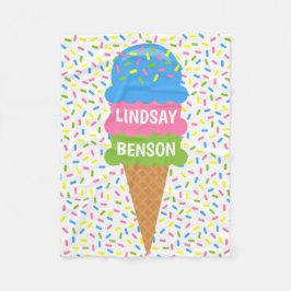 Sprinkles Ice Creme Cone Personalisiert Blanket Fleecedecke
