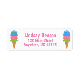 Sprinkles Ice Creme Cone Rücksendeadressen-Aufkleb