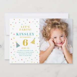 Sprinkles Kids Foto Geburtstagsfeier Einladung