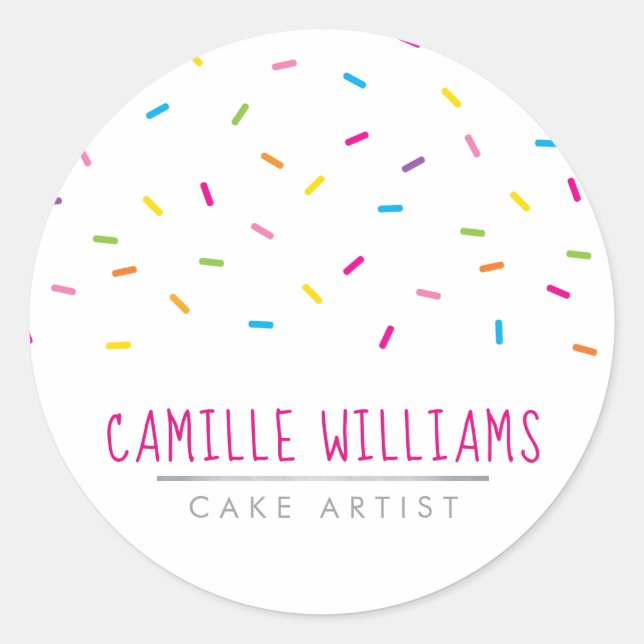 SPRINKLES modernes, niedliches, gemustertes Party Runder Aufkleber (Vorderseite)
