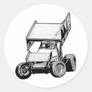 Sprint Car 1 Runder Aufkleber