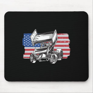 Sprint-Car-Rennens USA-Flagge Mousepad