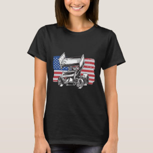Sprint-Car-Rennens USA-Flagge T-Shirt