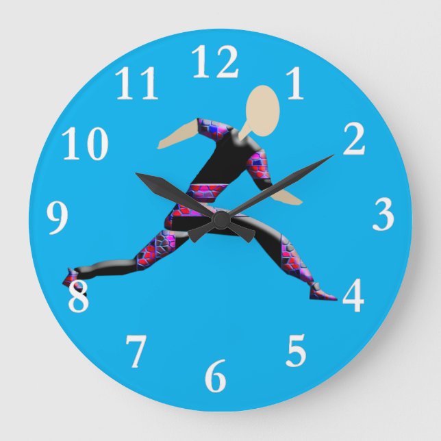 Sprint Runner Wall Clock Große Wanduhr (Vorderseite)