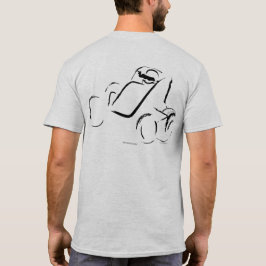 Sprintcar 01 Schwarz auf Eschenholz-Rückseite T-Shirt