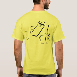 Sprintcar 01 Schwarz auf gelbem Hintergrund T-Shirt