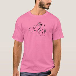 Sprintcar 01 Schwarz auf Rosa Front T-Shirt