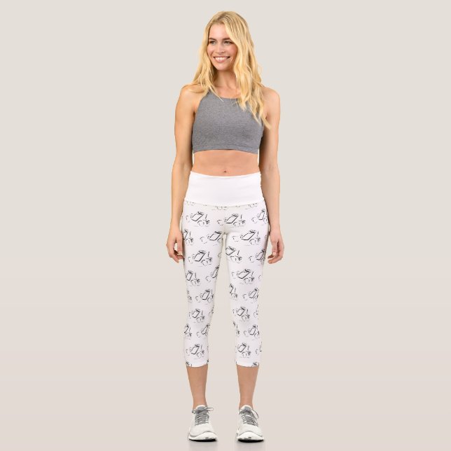Sprintcar 01 Schwarz Capri Leggings (Vorderseite)