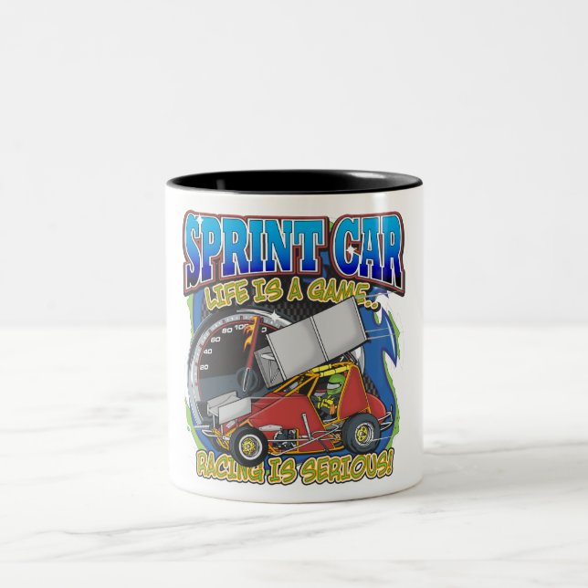 Sprinten Sie das Auto-Leben Zweifarbige Tasse (Mittel)