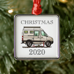 Sprinter Camper Van RV Happy Camper Ornament Aus Metall
