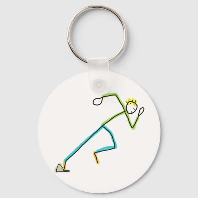 Sprinter Stickman Schlüsselanhänger (Vorderseite)