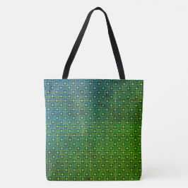 Sprite Greenish Greenleaf Neon Wired Cubes Pattern Tasche