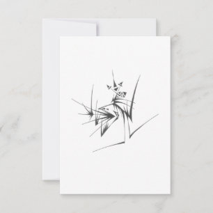 Sprite Schwarz Weiß Abstrakt Stammes-Tattoo-Kunst Dankeskarte