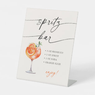 Spritz Bar Moderne Kalligrafie-Tisch-Schild Sockelschild