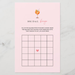 Spritz Brautparty Bridal Bingo Game Card