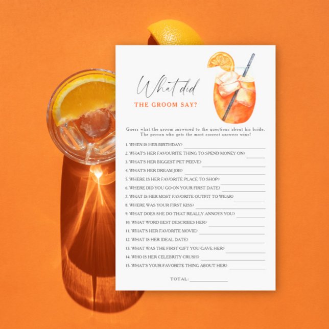 Spritz Brautparty Was hat der Bräutigam gesagt? (Von Creator hochgeladen)