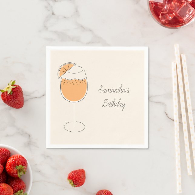 Spritz Bubbly Cocktail Birthday Party Serviette (Beispiel)