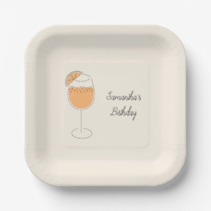 Spritz Bubbly Cocktail Geburtstagsfeier Pappteller