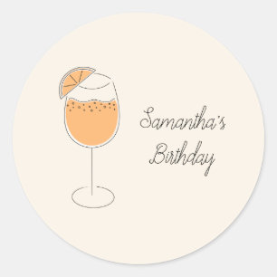 Spritz Bubbly Cocktail Geburtstagsfeier Runder Aufkleber