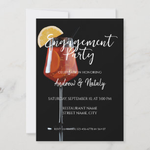 Spritz-Cocktail auf schwarzem Hintergrund Einladung