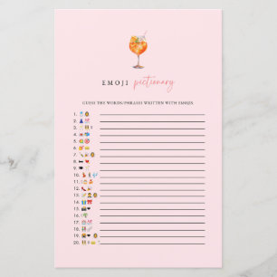 Spritz Emoji Pictionary Brautparty Game Card