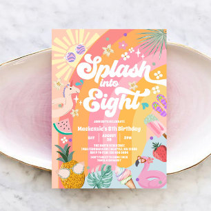 Spritz in den achten Regenbogen-Sonnen-Sommer-Gebu Einladung