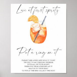Spritz-Junggesellinnenabschied - Leg den Ring drau Poster