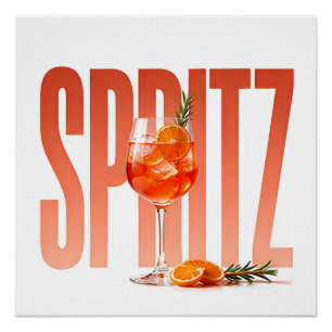 Spritz Luxus-Cocktail-Editorial-Grafik Poster