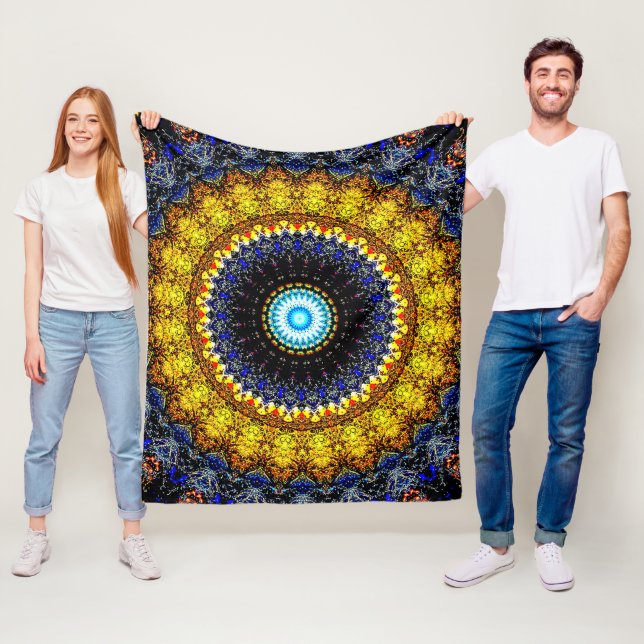 Spritz-Mandala Fleecedecke (Beispiel)
