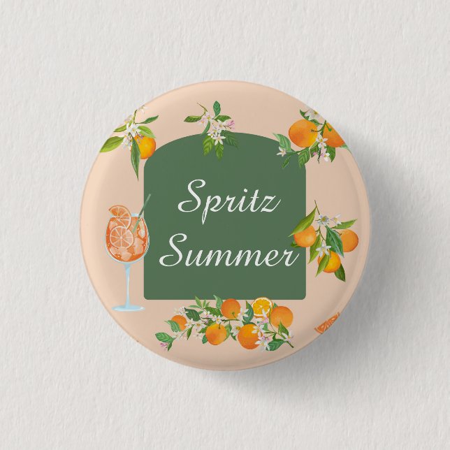 Spritz Sommer Geburtstag Button (Vorderseite)